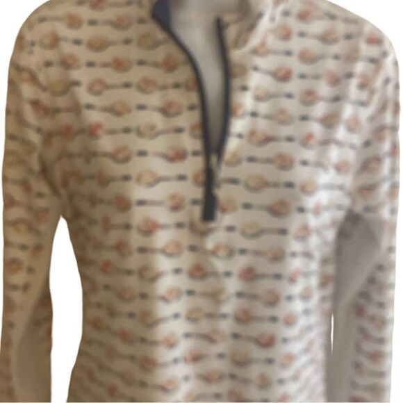 San Soleil Quarter UPF 50 Zip Top - S white , request print , nylon span… - Picture 2 of 5